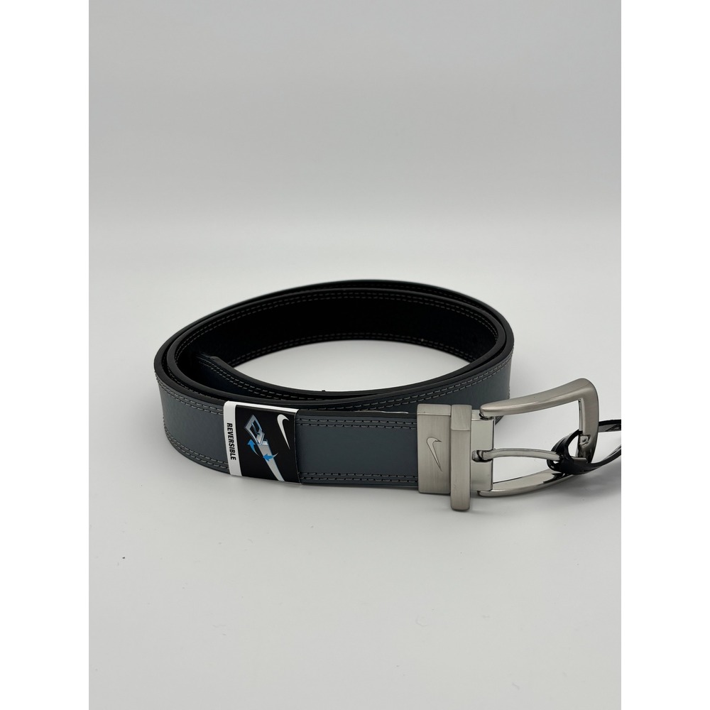 Nike Reversible Golf Belt Grey Black Mens Large 38-40 Swivel Buckle NWT